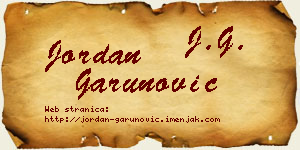 Jordan Garunović vizit kartica
